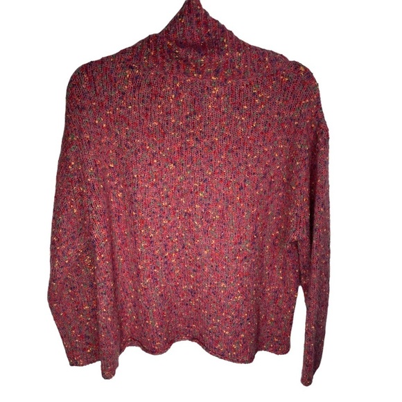 United Knitwear Pink Rainbow Dot Cowl Neck Sweater Large - Picture 2 of 9